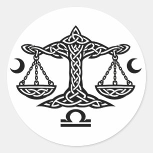 Sticker Rond Balance de la Balance celtique par BurnsInHell