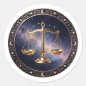 Sticker Rond Balance du zodiaque Libra (Devant)