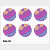 Sticker Rond Balances rose et violet (Feuille)