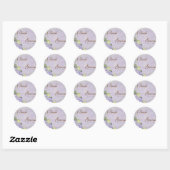 Sticker Rond Balayage d'Hydrangée violette - Sceau Mariage ou S (Feuille)
