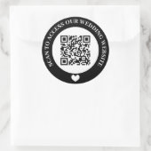 Sticker Rond Balayage noir pour accéder au site Mariage Code QR (Sac)