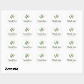 Sticker Rond Balcons Brown et verts Anniversaire Merci (Feuille)