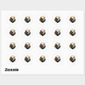 Sticker Rond Bald Eagle Falconer Hunter Nature Ornithologue (Feuille)