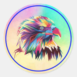 Sticker Rond Bald Eagle géométrique Prismatic Design-80590