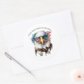 Sticker Rond Bald Eagle moderne & unique USA symbole national (Enveloppe)