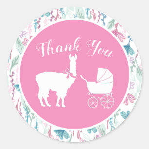 Sticker Rond Baleine à Baby shower bleu de Narwhal