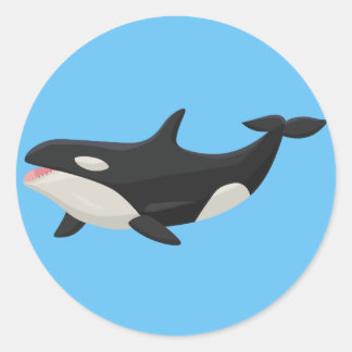 Sticker Rond Baleine Animée d'Orca