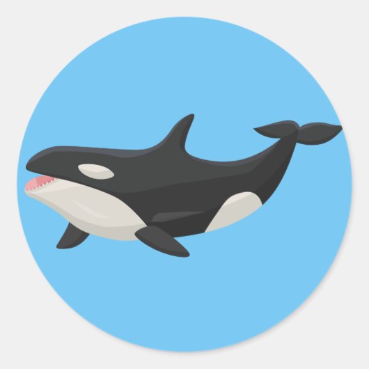 Sticker Rond Baleine Animée d'Orca (Devant)