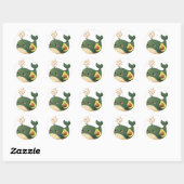 Sticker Rond Baleine Avocat (Feuille)
