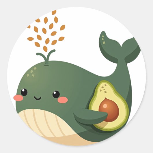 Sticker Rond Baleine Avocat (Devant)