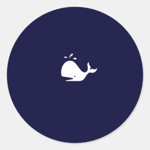 Sticker Rond Baleine blanche