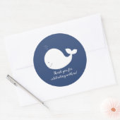 Sticker Rond Baleine blanche et marine (Enveloppe)