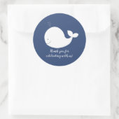 Sticker Rond Baleine blanche et marine (Sac)