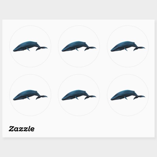 STICKER ROND BALEINE BLEUE (Feuille)