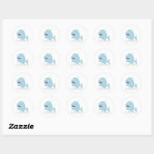 Sticker Rond Baleine bleue (Feuille)
