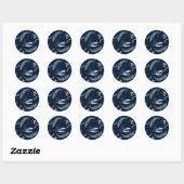 Sticker Rond Baleine bleue (Feuille)