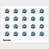 Sticker Rond Baleine céleste (Feuille)