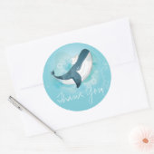 Sticker Rond Baleine d'anniversaire Merci (Enveloppe)
