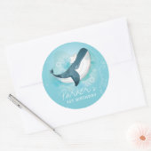 Sticker Rond Baleine d'anniversaire personnalisée (Enveloppe)