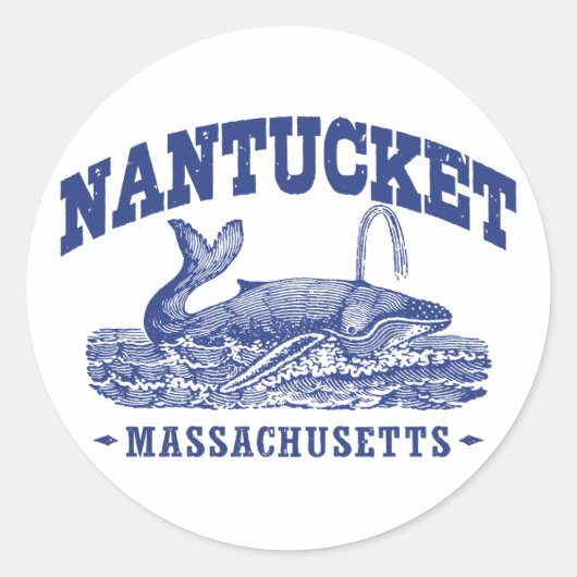Sticker Rond Baleine de Nantucket (Devant)