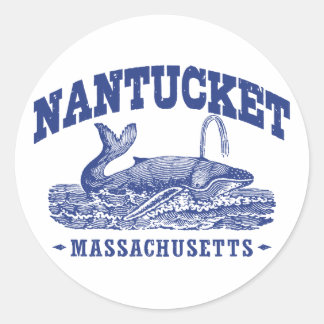 Sticker Rond Baleine de Nantucket