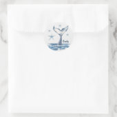 Sticker Rond Baleine Douce Dans La Mer Avec Le Nom (Sac)