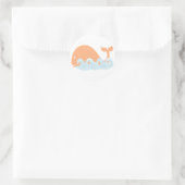 Sticker Rond Baleine et vagues (Sac)