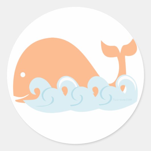 Sticker Rond Baleine et vagues (Devant)