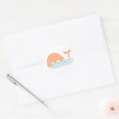 Sticker Rond Baleine et vagues (Enveloppe)