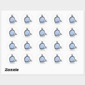 Sticker Rond Baleine heureuse Merci  (Feuille)