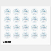 Sticker Rond Baleine Nautical Boy Baby shower Merci Favor (Feuille)