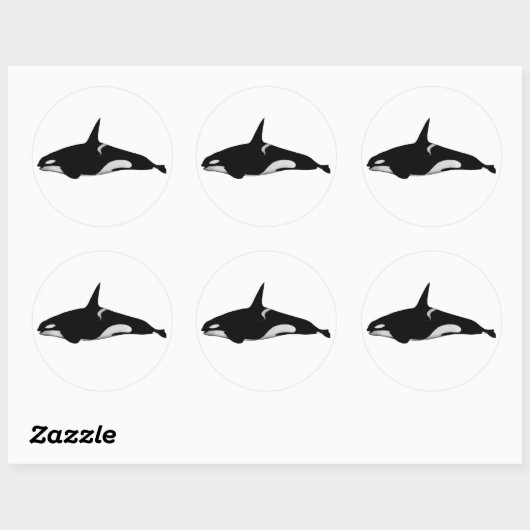 STICKER ROND BALEINE ORCA (Feuille)