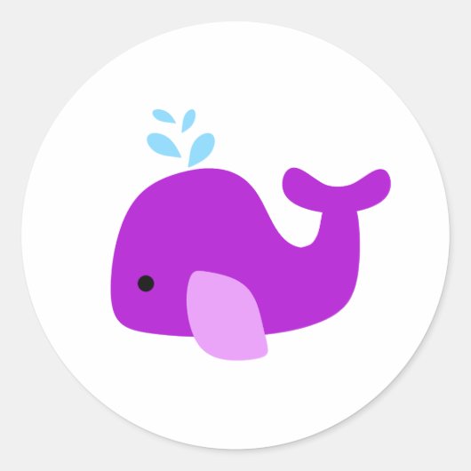 Sticker Rond Baleine pourpre (Devant)