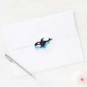 Sticker Rond Baleine tueuse aquarelle (Enveloppe)