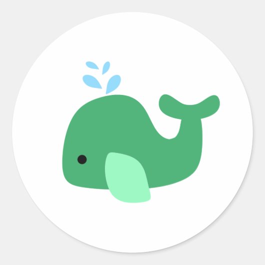 Sticker Rond Baleine verte (Devant)