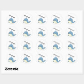 Sticker Rond Baleines, baleines, baleines Cute Sea Animal Pun (Feuille)