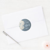 Sticker Rond Baleines dans l'océan (Enveloppe)