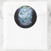 Sticker Rond Baleines de Beluga (Sac)