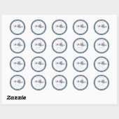 Sticker Rond Baleines Fille Baby shower Merci Favoriser (Feuille)