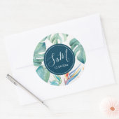Sticker Rond Balise Aquarelle tropicale Faveur botanique (Enveloppe)