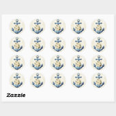 Sticker Rond Balise cadeau Ancre bleue (Feuille)