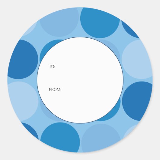 Sticker Rond Balise cadeau Cercles bleus (Devant)
