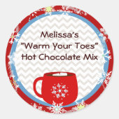 Sticker Rond Balise cadeau chocolat chaud (Devant)