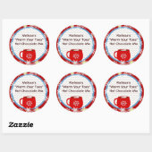 Sticker Rond Balise cadeau chocolat chaud (Feuille)