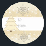 Sticker Rond Balise cadeau Christmas Snow Flakes<br><div class="desc">design d'étiquette cadeau fun par Yanna</div>