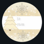 Sticker Rond Balise cadeau Christmas Snow Flakes<br><div class="desc">design d'étiquette cadeau fun par Yanna</div>