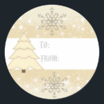 Sticker Rond Balise cadeau Christmas Snow Flakes<br><div class="desc">design d'étiquette cadeau fun par Yanna</div>
