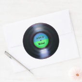 Sticker Rond Balise cadeau d'album rétro (Enveloppe)