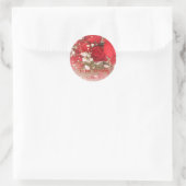 Sticker Rond Balise cadeau d'anniversaire Red Roses (Sac)