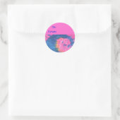 Sticker Rond Balise cadeau de conception de teinture de lacets (Sac)